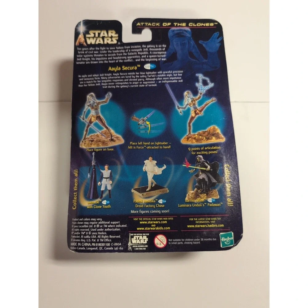 Aayla Secura Action Figure Star Wars Attack of the Clones ‎ Hasbro NEW